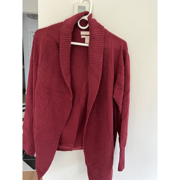 Banana Republic Sweaters - Banana Republic Vtg Womens XL Maroon Shawl Collar Cardigan Italian Fabric